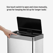 Load image into Gallery viewer, EKO Mirage-X 47 Liter / 12.4 Gallon Touchless Rectangular Motion Sensor Trash Can with Removable Liner, Brushed Stainless Steel Finish
