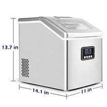 Load image into Gallery viewer, Euhomy Ice Maker Machine Countertop, 40Lbs/24H Auto Self-Cleaning, 24 pcs Ice Cube in 13 Mins, Portable Compact Ice Cube Maker, with Ice Scoop &amp; Basket, Perfect for Home/Kitchen/Office/Bar (Silver)
