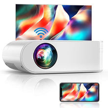 Load image into Gallery viewer, YABER V2 WiFi Mini Projector 6500L [Projector Screen Included] Full HD 1080P and 200" Supported, Portable Wireless Mirroring Projector for iOS/Android/TV Stick/PS4/PC Home &amp; Outdoor (White)
