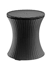 Load image into Gallery viewer, Keter Pacific Cool Bar Outdoor Patio Furniture and Hot Tub Side Table with 7.5 Gallon Beer and Wine Cooler, Dark Grey
