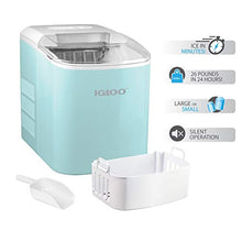 Load image into Gallery viewer, Igloo ICEB26AQ Automatic Portable Electric Countertop Ice Maker Machine, 26 Pounds in 24 Hours, 9 Ice Cubes Ready in 7 Minutes, With Ice Scoop and Basket, Perfect for Water Bottles, Mixed Drinks
