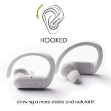 Load image into Gallery viewer, Boompods Sportpods TWS in-Ear Bluetooth Sport Headphones with True Wireless Stereo Connection &amp; Finger Touch Control, Powerful Bass, Sweatproof - Ergonomic Ear Tip Workout Earbuds (White)
