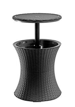 Load image into Gallery viewer, Keter Pacific Cool Bar Outdoor Patio Furniture and Hot Tub Side Table with 7.5 Gallon Beer and Wine Cooler, Dark Grey
