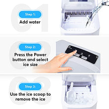 Load image into Gallery viewer, Oline Ice Maker Machine, Automatic Self-Cleaning Portable Electric Countertop Ice Maker, 26 Pounds in 24 Hours, 9 Ice Cubes Ready in 7 Minutes, with Ice Scoop &amp; Basket (White)
