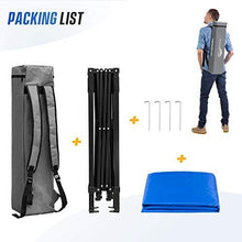 Load image into Gallery viewer, EAGLE PEAK Day Tripper 8' x 8' Slant Leg Lightweight Compact Portable Canopy w/Backpack Easy One Person Set-up Folding Shelter 6' x 6' Top and 8' x 8' Base (Blue)

