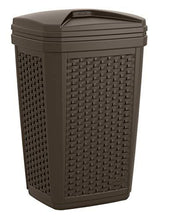 Load image into Gallery viewer, Suncast 30 Gallon Resin Outdoor Hideaway Patio Trash Can, Java
