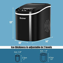 Load image into Gallery viewer, COSTWAY Ice Maker Countertop, 26LBS/24H Portable and Compact Ice Machine, Ice Cubes Ready in 6 Mins, Electric High Efficiency Express Clear Operation Control Panel with Ice Scoop (Black)
