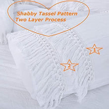 Load image into Gallery viewer, SexyTown- White Ruffle Tassel Comforter Set,Queen Boho Fringe Bedding with Pillow Shams 3PCS Ultra Soft and Fluffy (Queen(Comforter 90"×90")
