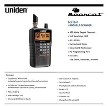 Load image into Gallery viewer, Uniden Bearcat BC125AT Handheld Scanner, 500-Alpha-Tagged Channels, Close Call Technology, PC Programable, Aviation, Marine, Railroad, NASCAR, Racing, and Non-Digital Police/Fire/Public Safety.
