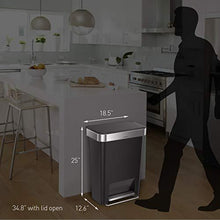 Load image into Gallery viewer, simplehuman 45 Liter Rectangular Kitchen Step Trash Can with Soft-Close Lid, White Plastic

