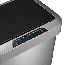 Load image into Gallery viewer, EKO EK9262MT-45L Horizon 45 Liter/11.9 Gallon Rectangular Motion Sensor Trash Can, Brushed Stainless Steel Finish
