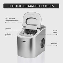 Load image into Gallery viewer, VIVOHOME Electric Portable Compact Countertop Automatic Ice Cube Maker Machine 26lbs/day Silver
