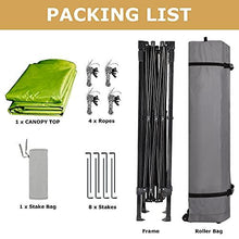 Load image into Gallery viewer, Leader Accessories Pop Up Canopy Tent 10'x10' Canopy Instant Canopy Shelter Straight Leg Including Wheeled Carry Bag, Green
