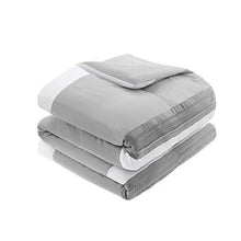 Load image into Gallery viewer, Comfort Spaces Cozy Comforter Set-Modern Classic Design All Season Down Alternative Bedding, Matching Shams, Bedskirt, Decorative Pillows, Queen (90"x90"), Malcom, Hotel Deluxe Gray 7 Piece

