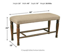 Load image into Gallery viewer, Signature Design by Ashley Lettner Counter Height Upholstered Dining Room Bench, Brown
