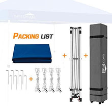 Load image into Gallery viewer, EAGLE PEAK 10’ x 10' Pop Up Canopy Tent Instant Outdoor Canopy Straight Leg Shelter with Adjustable Height and Wheeled Carrying Bag (Dark Blue)
