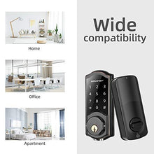 Load image into Gallery viewer, Smart Deadbolt,SMONET Smart WiFi Deadbolt, Digital Electronic Keyless Entry Door Lock Bluetooth Touchscreen Auto Lock with Gateway Hub, Work with Alexa,APP,Code,Key for Home Apartment Front Door,Black
