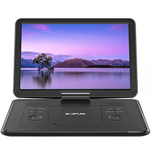 Load image into Gallery viewer, 17.5" Portable DVD Player with 15.6" Large HD Screen, 6 Hours Rechargeable Battery, Support USB/SD Card/Sync TV and Multiple Disc Formats, High Volume Speaker,Black
