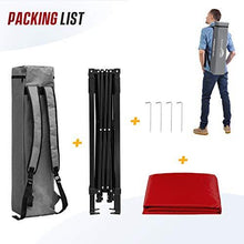 Load image into Gallery viewer, EAGLE PEAK Day Tripper 8' x 8' Slant Leg Lightweight Compact Portable Canopy w/Backpack Easy One Person Set-up Folding Shelter 6' x 6' Top and 8' x 8' Base (Red)
