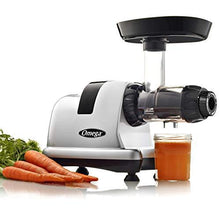 Load image into Gallery viewer, Omega J8006HDS Quiet Dual-Stage Slow Speed Masticating Juicer Makes Fruit and Vegetable 80 Revolutions per Minute High Juice Output, 200-Watt, Silver
