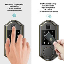 Load image into Gallery viewer, Narpult Smart Door Lock, Fingerprint Electronic Deadbolt Door Lock, Keyless Entry Door Lock Featuring Auto-Locking, Smart Door Lock, Compatible with Alexa, Google Assistant - Bronze
