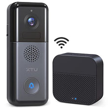 Load image into Gallery viewer, WiFi Video Doorbell Camera, XTU 2K Resolution Wireless Doorbell Camera with Wireless Chime, No Monthly Fees, 2-Way Audio, Motion Detection, Support Local/Cloud Storage
