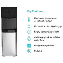 Load image into Gallery viewer, Avalon Bottom Loading Water Cooler Water Dispenser with BioGuard- 3 Temperature Settings - Hot, Cold &amp; Room Water, Durable Stainless Steel Construction, Anti-Microbial Coating- UL/Energy Star Approved
