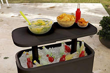 Load image into Gallery viewer, Keter Breeze Bar Outdoor Patio Furniture and Hot Tub Side Table with 17 Gallon Beer and Wine Cooler, Espresso Brown
