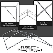 Load image into Gallery viewer, Peaktop Outdoor 10 x 20 ft Upgraded Heavy Duty Carport Car Canopy Portable Garage Tent Boat Shelter with Reinforced Triangular Beams and 4 Weight Bags,Green
