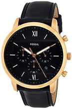 Load image into Gallery viewer, Fossil Men's Neutra Chrono Quartz Leather Chronograph Watch, Color: Rose Gold, Black (Model: FS5381)
