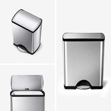 Load image into Gallery viewer, simplehuman 50 Liter / 13.2 Gallon Rectangular Kitchen Step Trash Can, Brushed Stainless Steel
