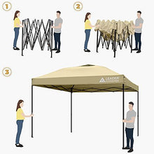 Load image into Gallery viewer, Leader Accessories Pop-Up Canopy Tent 10'x10' Canopy Instant Canopy Straight Leg Shelter with Wheeled Carry Bag, Beige
