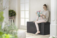 Load image into Gallery viewer, Keter Marvel Plus 71 Gallon Resin Outdoor Storage Box for Patio Furniture Cushion Storage, Brown
