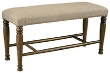 Load image into Gallery viewer, Signature Design by Ashley Lettner Counter Height Upholstered Dining Room Bench, Brown
