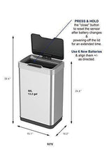 Load image into Gallery viewer, EKO Mirage-T 50 Liter / 13.2 Gallon Touchless Rectangular Motion Sensor Trash Can, Brushed Stainless Steel Finish
