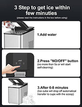 Load image into Gallery viewer, IKT Ice Maker, ice Makers countertop,self-Cleaning,26.5 lbs per Day, 9 ice Ready in 6 Minutes, with Ice Scoop and Bucket…
