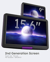 Load image into Gallery viewer, 17.5" Portable DVD Player with 15.6" Large HD Screen, 6 Hours Rechargeable Battery, Support USB/SD Card/Sync TV and Multiple Disc Formats, High Volume Speaker, Purple
