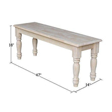 Load image into Gallery viewer, International Concepts Farmhouse Bench, Unfinished
