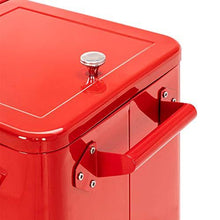 Load image into Gallery viewer, VINGLI 80 Quart Rolling Ice Chest on Wheels, Portable Patio Party Bar Drink Cooler Cart, with Shelf, Beverage Pool with Bottle Opener,Water Pipe and Cover (Red)

