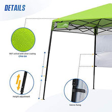 Load image into Gallery viewer, EAGLE PEAK Day Tripper 8' x 8' Slant Leg Lightweight Compact Portable Canopy w/Backpack Easy One Person Set-up Folding Shelter 6' x 6' Top and 8' x 8' Base (Green)
