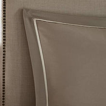 Load image into Gallery viewer, Madison Park Essentials Room in a Bag Faux Silk Comforter Set-Luxe Diamond Tufting All Season Bedding, Matching Curtains, Decorative Pillows, Queen(90"x90"), Taupe
