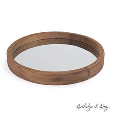 Load image into Gallery viewer, Rutledge &amp; King Riverside Wooden Mirror - Wood Wall Mirror - Rustic Round Mirror - Medium Decorative Circle Mirrors for Bathrooms, Living Rooms, and Bedrooms (2 Pack)
