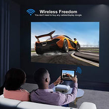 Load image into Gallery viewer, YABER V2 WiFi Mini Projector 6500L [Projector Screen Included] Full HD 1080P and 200" Supported, Portable Wireless Mirroring Projector for iOS/Android/TV Stick/PS4/PC Home &amp; Outdoor (White)
