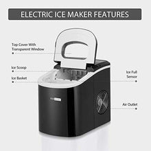 Load image into Gallery viewer, VIVOHOME Electric Portable Compact Countertop Automatic Ice Cube Maker Machine 26lbs/day Black

