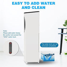 Load image into Gallery viewer, 3-1 Evaporative Air Cooler Bladeless Fan w/Cooling &amp; Humidification Function with Remote Control 4 Modes and 3 Wind Speed 45°Oscillation with 1 Gallon Water Tank for Bedroom Living Rooms Office
