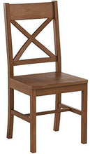 Load image into Gallery viewer, Walker Edison Solid Wood Farmhouse Dining Chairs X-Back Armless Kitchen Chairs, Set of 2 -Brown (CHW2AB)
