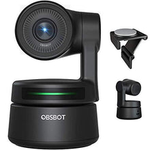 Load image into Gallery viewer, OBSBOT Tiny AI-Powered PTZ Webcam Ai Camera 2-Axis Gimbal Full HD 1080p AI Tracking Zoom Power Gesture Selfie Video Camera for Online Class Meeting Live and Streaming - Black

