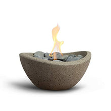 Load image into Gallery viewer, Terra Flame Tabletop Fire Bowls – Beige Table Top Fire Bowl for Indoor and Outdoor, Portable Fireplace and Table Top Fire Pit for Patio, Wave Design Centrepiece
