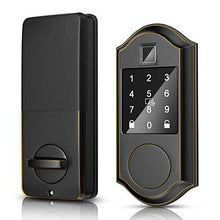 Load image into Gallery viewer, Narpult Smart Door Lock, Fingerprint Electronic Deadbolt Door Lock, Keyless Entry Door Lock Featuring Auto-Locking, Smart Door Lock, Compatible with Alexa, Google Assistant - Bronze
