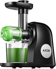 Load image into Gallery viewer, Juicer Machines, Aicok Slow Masticating Juicer Extractor Easy to Clean, Quiet Motor &amp; Reverse Function, BPA-Free, Cold Press Juicer with Brush, Juice Recipes for Vegetables and Fruits, Classic Black
